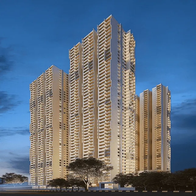 Candeur Crescent, Serilingampally, artistic impression Towers lit at dusk at Candeur Crescent